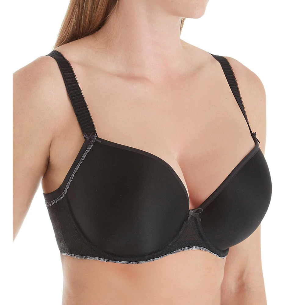Freya Black Deco Vibe Convertible Plunge T-Shirt Bra USA 38C AA1704 New